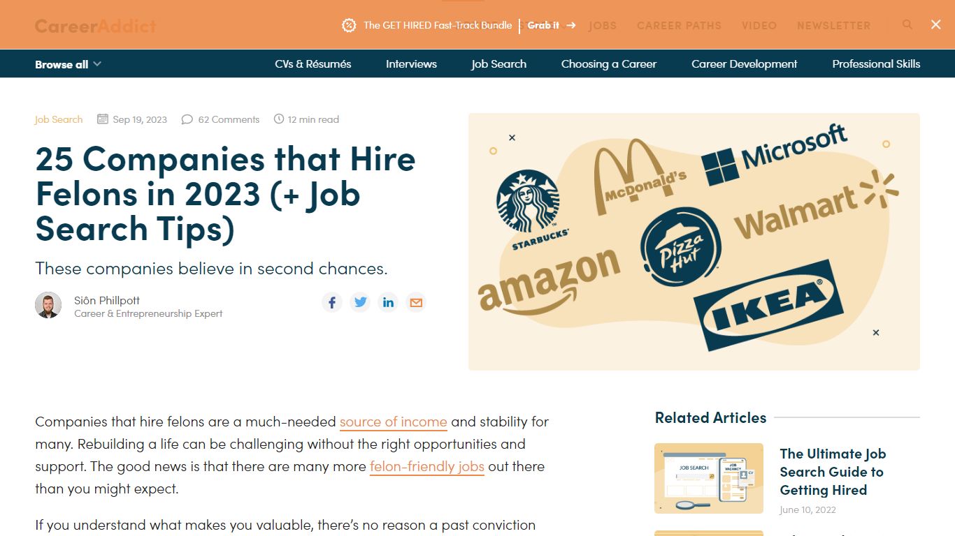 25 Companies that Hire Felons in 2023 (+ Job Search Tips) - CareerAddict